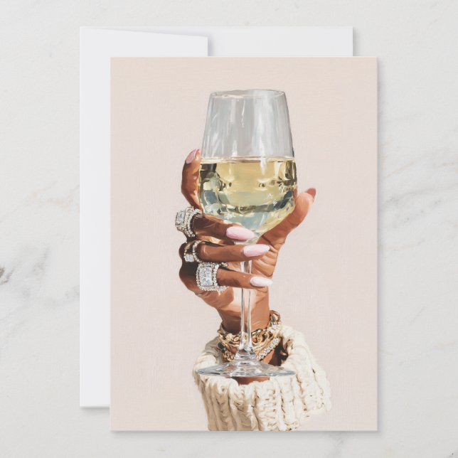 Chic Glam Wine Vibes Invitation (Front)