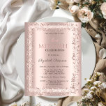 Chic Glitter Frame Rose Gold Bat Mitzvah  Invitation<br><div class="desc">A modern,  chic and glamourous invitation with glitter frame on a rose gold background.</div>