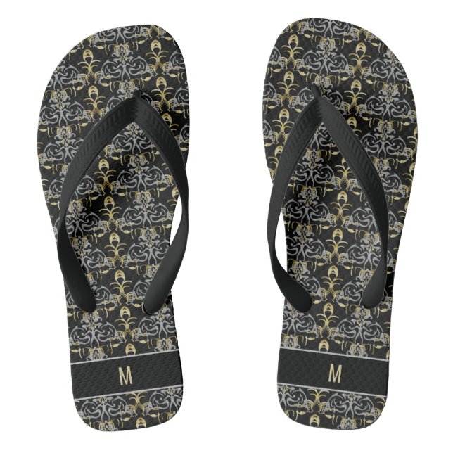 Chic Glitter Monogrammed  Flip Flops (Footbed)