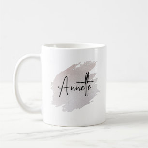 Chic glittery brushstroke personalized coffee mug