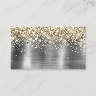 Chic Glittery Gold Silver Foil Blank Place Card