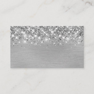 Chic Glittery Silver Foil Blank Place Card