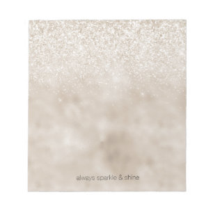 Chic Glitz Gold White Glitter Ombre Notepad