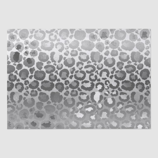 Chic Glitz Silver Glam Leopard Tissue Paper (Front)