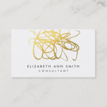 Chic Gold Abstract Brushstrokes Business Card Pack