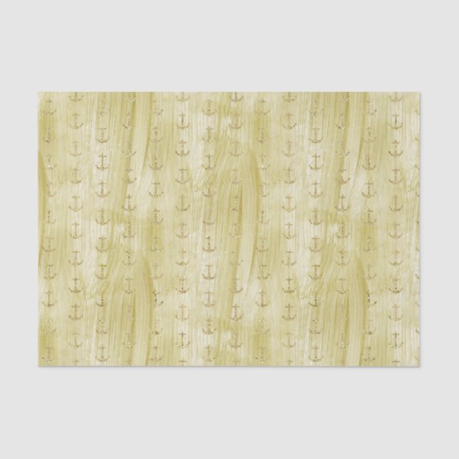 Chic Gold Anchors Tissue Paper (Front)