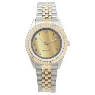 Chic Gold and Black Effect Personalized Watch