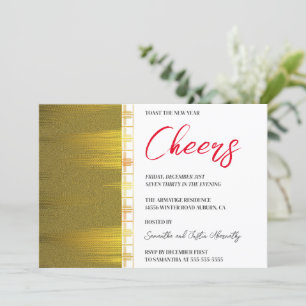 Chic Gold Art Deco New Years Invitation