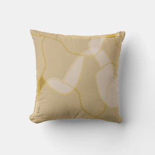 Chic Gold Beige Abstract Floral Pattern Throw Pillow