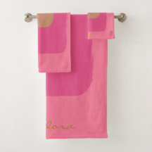 Chic Gold Beige Pink  Orange Abstract