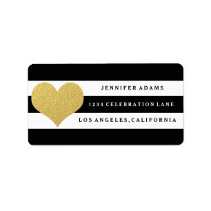 Chic Gold Black Stripe Address Labels
