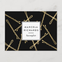 Chic Gold Bobby Pins Hair Stylist Salon Black