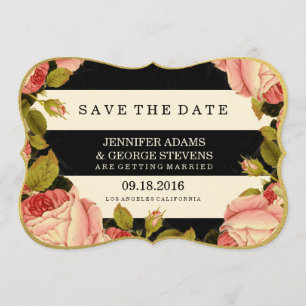 CHIC GOLD   BOTANICAL SAVE THE DATE