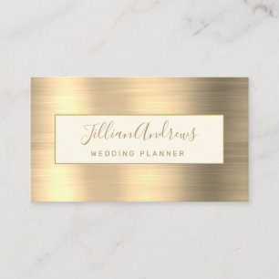 Chic Gold Brushed Metallic Script Professional Business Card