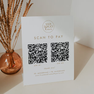 Chic Gold Business Logo 2 Apps Scan To Pay Pedestal Sign