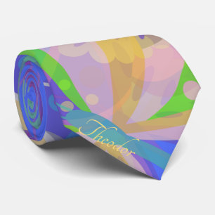 Chic Gold Butterfly Colourful Background Tie