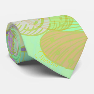 Chic Gold Butterfly Pistachio Violet Tie