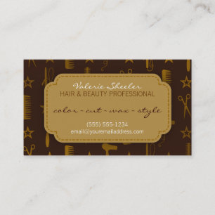 Chic Gold & Coco Hair & Beauty Appointment Card