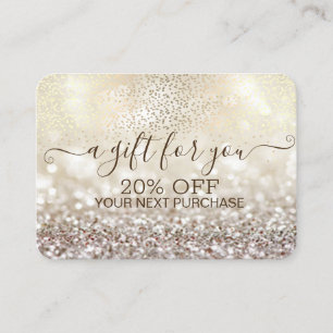 Chic Gold Confetti,Glitter Bokeh  Discount Card