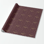 Chic Gold Confetti Love Burgundy Wedding Wrapping Paper<br><div class="desc">Just royal elegance: "love" faux gold foil script,  with two hearts,  faux gold foil confetti on burgundy/champagne background. Use Customize it tool to add all needed information. You can change the size,  font,  colour and wording. For more,  see my Gold Confetti Burgundy/Champagne Wedding Collection.</div>