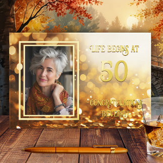 Chic Gold Confetti Photo Real Foil Birthday Guest Book
