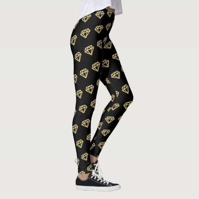 Chic Gold Diamonds Bridal Party Wedding Leggings (Right)