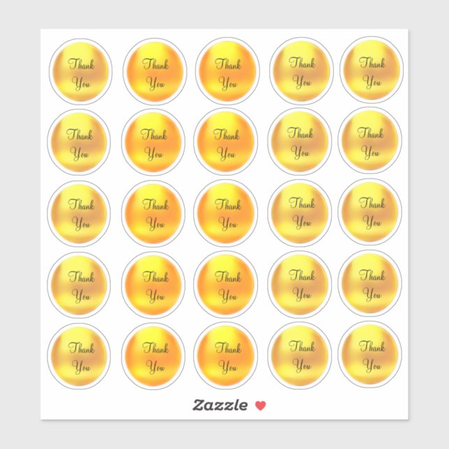 Chic Gold Dot Thank You Sticker Set (Sheet)