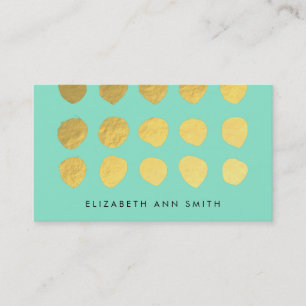 Chic Gold Dots Mint Business Professional Card