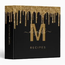 Chic Gold Dripping Glitter Monogram Recipe
