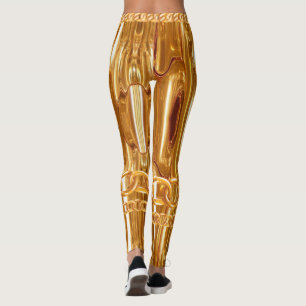 Chic Gold Drips Elegant For Her Custom Leggings