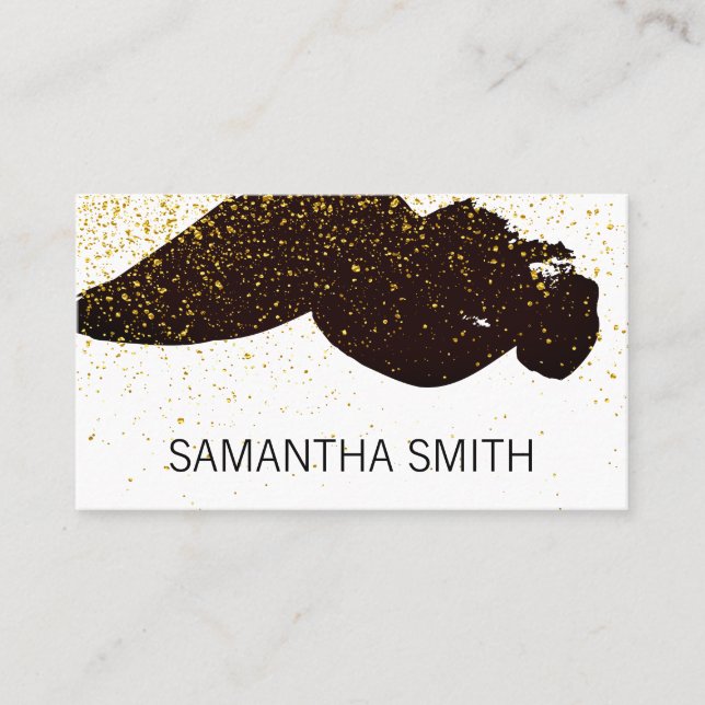 Chic Gold Dust Brushed Business Card (Front)