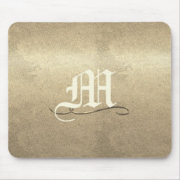 Chic Gold Elegant  Add  Monogram Mouse Pad