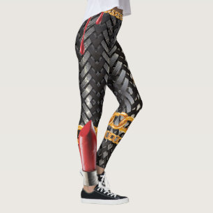 Chic Gold Elegant Lips Girly bday Custom  Leggings