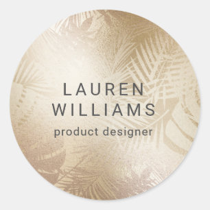 chic gold faux foil elegant monogram classic round sticker