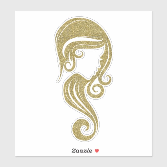 Chic Gold Faux Glitter Beauty Hair Makeup Salon (Sheet)