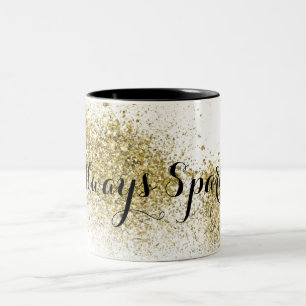 Chic Gold Faux Glitter Sparkle Two-Tone Coffee Mug