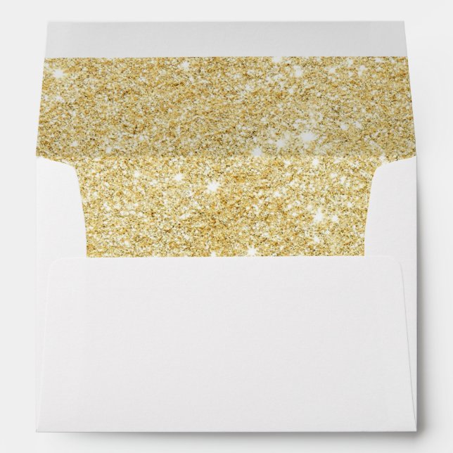 Chic Gold Faux Glittered Trim - Enveloppe (Dos (Bas))