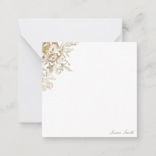 Chic Gold Floral Personalized Card