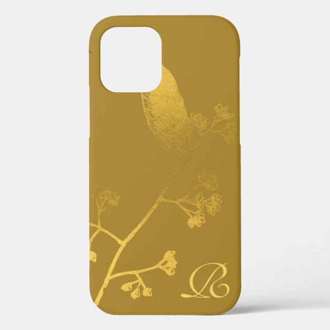Chic Gold Flover Elegant White Text Case-Mate iPhone Case (Back)