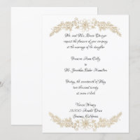 Chic Gold Foil Floral Wedding Invitation