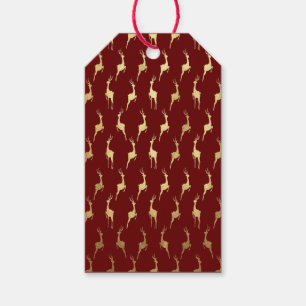 Chic Gold Foil Reindeer Christmas Gift Tags