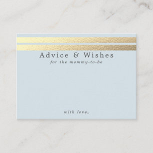Chic Gold Foil Stripes On Blue Advice Cards