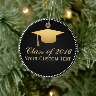 Chic Gold Foil Trendy Graduation Class of 2018 Ceramic Ornament