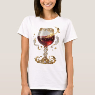 Chic Gold GEM ENCRUSTED WINE GLASS Custom Tee