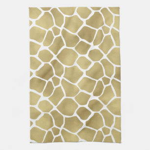 Chic Gold Giraffe Print Kitchen Towel