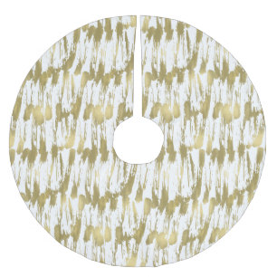 Chic Gold Glam Abstract Brushed Polyester Tree Skirt