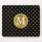Chic Gold Glam and Black Dots monogram