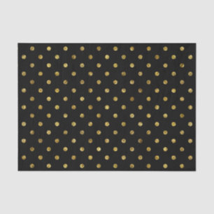 Chic Gold Glam and Black Polka Dots Tissue Paper