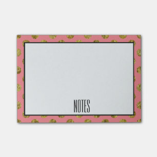 Chic Gold Glam and Pink Dots Post-it Notes