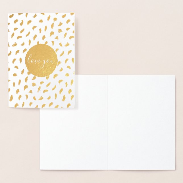 Chic Gold Glam Circle Love You Foil Card (Display)